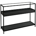 Miniatyrbillede 1 af 5: Rootz Konsolbord - 2 hylder - Opbevaringsplads - Gangbord - Gangkonsol - Hærdet glas - Sort - 100L x 30W x 78Hcm