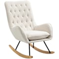Miniatyrbillede 1 af 5: Rootz Gyngestol - Scandi Design - Afslapningsstol - Knapsømning - Stue - Spisestue - Cremefarvet + Naturlig + Sort - 69 cm x 90 cm x 100 cm