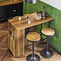 Miniatyrbillede 4 af 7: Rootz Udvidbart Barbord - Køkkenbord - Spisebord - Industrielt design - Opbevaringsplads - Stabile og justerbare fødder - 120 cm x 95 cm x 63 cm