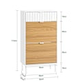 Pikkukuva 4 / 7: Rootz Shoe Storage -kaappi - kenkäjärjestäjä - jalkineiden hyllyt - MDF- ja metallivakaus - 60x110x35cm
