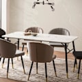 Miniatyrbillede 2 af 6: Rootz lille spisebord - rektangulært spisebord - moderne hvidt look bord - sæder 6, 120 cm x 60 cm x 76 cm