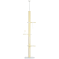 Miniatyrbillede 1 af 10: Rootz gulv-til-loft kattetræ - Justerbar kattekradsestolpe - Klatretårn - Fyrretræ - Blødt plys - Spånplade - 47 cm x 34 cm x 220-260 cm
