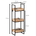 Miniatyrbillede 4 af 7: Rootz Modern Industrial Væghylde - Flydende hylde - Dekorativ hylde - Massivt træ og metal - Tre opbevaringsområder - Håndlavet - 27 cm x 77 cm x 18 c