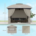 Pikkukuva 3 / 11: Rootz Garden Gazebo Beer -teltta - Ulkopako - Patio Canopy - UV -suoja - 3,35m x 3,35m x 2,85m