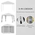 Miniatyrbillede 4 af 10: Rootz Folding Pavilion Telt - Foldetelt - Garden Pavilion - Vandafvisende tag - 2,96 m x 2,96 m x 2,65 m