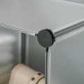 Miniatyrbillede 4 af 6: Rootz modulhylde med 16 separate kasser - Egetræshammer - Sorte ABS-stik - Hvid plade - Sort + Hvid - 125L x 32W x 125H cm