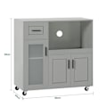 Miniatyrbillede 4 af 8: Rootz Køkkenskab Skænk - Entreskab - Køkkenvogn - MDF-konstruktion - Justerbar hylde - Mobilt design - 89cm x 89cm x 40cm