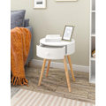 Miniatyrbillede 7 af 8: Rootz sengebord - natbord - natbord - accentbord - sidebord - endebord - opbevaringsstativ - hvid - 38x38x48cm