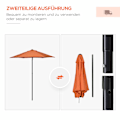 Miniatyrbillede 4 af 9: Rootz Parasol Ø196 cm - Hexagonal Balcony Screen - Sunshade - Aluminiumsramme - Let åben - Perfekt til haven og strandbrug - Orange