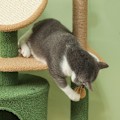 Miniatyrbild 5 av 6: Rootz Cat Tree med konstgjorda löv - Skrapstolpe - Lekcenter - Plysch & Jute Comfort - 48L x 44W x 139H cm