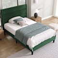 Pikkukuva 4 / 11: Rootz yhden hengen sänky - Säleet sängynpääty - Velvet Look - Tyylikäs ja mukava - 90 x 200 cm - Säilytystilalla - 96 L x 209 S x 111 K cm