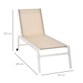 Miniatyrbillede 3 af 7: Rootz Havesenge - Solsenge - Stofstole - Cremehvide - 202 x 65 x 43 cm