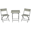 Miniatyrbillede 1 af 6: Rod 3 stk. Havesiddegruppe - 2 klapstole - 1 klapbord - Rattanlook - Metalstel - Lysegrå - 60L x 60W x 72H cm