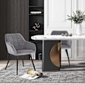 Miniatyrbild 2 av 8: Rootz Set med 6 matstolar - Fåtöljer - Sammetssittplatser - Bekväm och ergonomisk - Stabil & Robust - Mångsidig design - 49cm x 43cm x 81cm