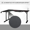 Miniatyrbillede 4 af 9: Rootz L-formet spillebordsbord - Computerbord - Racing skrivebord - Rigelig plads - Organiseret opsætning - Holdbar konstruktion - 168W x 109D x 78H c