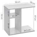 Miniatyrbillede 6 af 6: Rootz sidebord 50x50x30 cm træ hvid design sidebord sofa - Sofabord lille moderne - Lille sofabord firkantet - Sofabord højt - Smalt bord stue