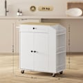 Miniatyrbild 3 av 10: Rootz Kitchen Cart with Drawer - Mobile Storage - Versatile Trolley - Justerbara hyllor - 82 x 38 x 86,5 cm - Vit och brunt