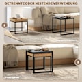 Miniatyrbillede 4 af 11: Rootz Moderne sofabordsæt - sofaborde - sideborde - holdbart MDF -stål - 45x45x45cm & 40x40x40cm
