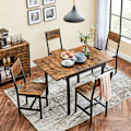 Miniatyrbillede 3 af 7: Rootz Vintage Brun-Sort Spisebord - Spånplade stål - Sammenklappeligt bord - Rustikt bord - Heavy Duty - 120cm x 78cm x 76,2cm