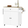 Miniatyrbillede 1 af 10: Rootz Kitchen Cart med skuffe - Kitchen Island - Serveringsvogn - Alsidig opbevaring - 106 cm x 42 cm x 87 cm