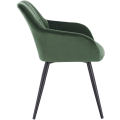 Miniatyrbillede 4 af 10: Rootz Sæt med 4 spisestuestole - Fløjlslænestole - Metalrammestole - Komfortable & Ergonomiske - Holdbar og stabil - Stilfuldt design - Mørkegrøn - 49
