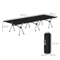 Miniatyrbillede 3 af 7: Rootz Campingseng - Campingseng Sammenklappelig - Feltseng - Foldeseng - Med bæretaske - Højdejusterbar - Op til 150 Kg - Oxford/Aluminium - Sort - 19
