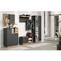Pikkukuva 6 / 9: Rootz Coat Rack Bench - Entryway Seat - Shoe Storage - Hallway Organizer - Furniture - Cloakroom Solution - Anthracite with Coast Evoke Oak - 90x48x40