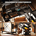 Miniatyrbild 6 av 11: Rootz L Form Desk - Corner Computer Desk - Ergonomic Office Table - Laddningsstation - 137 cm x 140 cm x 139,5 cm