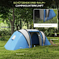 Miniatyrbillede 4 af 10: Rootz Campingtelt - Familietelt - Tunneltelt - Vandtæt design - 450 cm x 220 cm x 180 cm - Ideel til 4-5 personer Camping Adventures