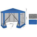 Miniatyrbild 3 av 8: Rootz Outdoor Gazebo - Trädgårdspaviljong - Skyddsskydd - UV- och skuggaskydd - Myggnät som andas - Enkel montering - 380cm x 250cm x 328cm