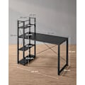 Miniatyrbillede 7 af 7: Rootz Ebony Black Skrivebord - Studiebord - Arbejdsstation - Spånplade og stål - Rummelig - Robust - Nem montering - 56cm x 120cm x 120cm