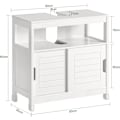 Miniatyrbillede 3 af 8: Rootz White Under vask Badeværelses opbevaringsskab med hylde og dobbelt skydedør - 60x30x60cm