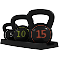 Miniatyrbillede 1 af 10: Rootz SPORTNOW Kettlebell Sæt - Styrketræningsvægte - Fitnessudstyr - Ergonomisk håndtag - Slidstærkt plastik - 2,2 kg, 4,5 kg, 6,8 kg - 16 cm x 12 cm