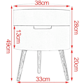 Miniatyrbillede 3 af 10: Rootz Scandinavian Rundt sengebord - Natbord - Opbevaringsbord - Rigelig opbevaring - Chic Design - Holdbar konstruktion - 38cm x 49cm x 38cm