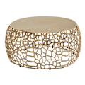 Miniatyrbillede 7 af 7: Rootz sofabord metal guld 66x66x30 cm sofabord aluminium rundt - Design stuebord med grenstruktur - Lille sofabord Moderne - Sidebord sidebord stue