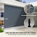 Miniatyrbillede 4 af 10: Rootz Klemmmarkise med håndsving - Justerbar fælles armmarked - Solbeskyttelse - UPF30+ - 350 cm x 221-311 cm - Grå