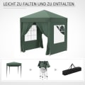 Miniatyrbillede 8 af 10: Rootz 2x2m foldepavillon - Pavillon - Øltelt - Hurtig opsætning - UV-beskyttelse - Høj stabilitet - 2L x 2W x 2,4H m - Stål & Oxford stof