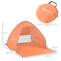 Miniatyrbild 3 av 7: Rootz Beach Tent Pop -Up - Automatic UV Shelter - Sunshade - UV Protection - 200 cm x 150 cm x 119 cm