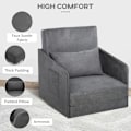 Miniatyrbillede 8 af 9: Rootz Sovesofa - Lænestolsseng - Vaskbart betræk - Enkeltgulvsstol - Blød lænestol - Blød - Grå - 70 x 76 x 77 cm