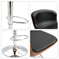 Miniatyrbillede 8 af 11: Rootz Barstole - Fodstøtte - Sæt med 2 - Højdejusterbar - Roterbar - 46 x 53,5 x 85-106 cm - Sort - Sølv - PU