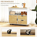 Pikkukuva 7 / 11: Rootz -rullattava keittiövaunu - Mobile Kitchen Island - Keittiön kärry - runsaasti säilytystilaa ja helppoa liikkuvuutta - 107cm x 50 cm x 85cm