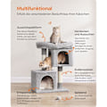 Miniatyrbild 4 av 9: Rootz Cat Skrapstolpe - Kattträd - Skrapare - Spånskiva - Plysch - Sisal - Förhindrar tippning - Enkel montering - Ljusgrå - 40cm x 30cm x 67cm