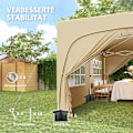 Miniatyrbillede 8 af 11: ROOTZ 3 X 6M Pop -Up Gazebo - Havetelt - Udendørs baldakin - UPF50+ UV -beskyttelse - 597 cm x 300 cm x 270 cm