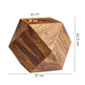 Miniatyrbillede 2 af 4: Rootz Sofabord - Solid Sheesham Træ - Diamantform - Diamant - Sidebord - Dekorationsbord - 57x42,5x57 cm - Brun