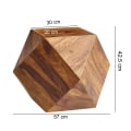Pikkukuva 2 / 4: Rootz-sohvapöytä - Massiivinen Sheesham-puu - Timantin muotoinen - Timantti - Sivupöytä - Koristepöytä - 57x42,5x57 cm - Ruskea