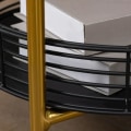 Miniatyrbillede 4 af 7: Rootz Sidebord - 2-i-1 Design - Industrielt Design - Serveringsbakke + Sidebord 1 Hylde - Stål - Guld + Sort - 43L x 45W x 61,5H cm