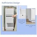 Miniatyrbillede 4 af 6: Rootz Bedside Bord smal - sidebord - natbord - dobbelt opbevaring - hvid - 30 cm x 25 cm x 65 cm