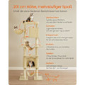 Miniatyrbillede 6 af 6: Rootz Large Cat Tree - Cat Scratching Post - Plush Pet Tower - 201 cm højt med platform - brun - 78 cm x 48 cm x 201 cm
