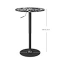 Miniatyrbillede 3 af 11: Rootz Marble Look Bar Table - Bistro Table - Højdejusterbar tabel - Rumbesparende design - 60 x 60 x 68-93,5 cm