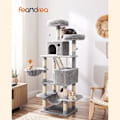 Miniatyrbild 2 av 9: Rootz Multi-Level Cat-skrapstolpe - Kattträd - Kattlägenhet - Material av hög kvalitet - Mysigt plyschskydd - Interaktiva lekfunktioner - Skyddar möbl